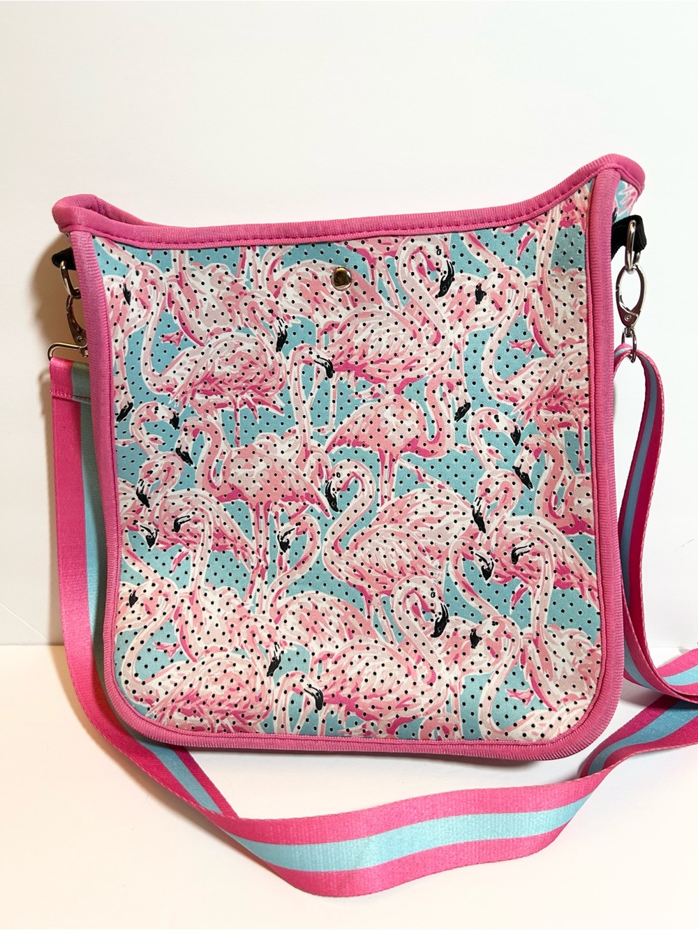 SIMPLY SOUTHERN - NEOPRENE CROSSBODY PURSE- Flamingo - Picture 4 of 6